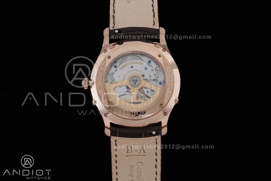 Master Ultra Thin Moon RG APSF 1:1 Best Edition White Dial on Brown Leather Strap SA925 Super Clone