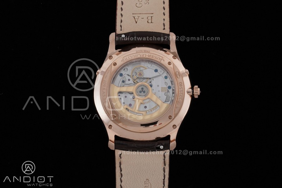 Master Ultra Thin Moon RG APSF 1:1 Best Edition White Dial on Brown Leather Strap SA925 Super Clone