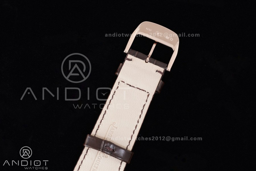Master Ultra Thin Moon RG APSF 1:1 Best Edition White Dial on Brown Leather Strap SA925 Super Clone