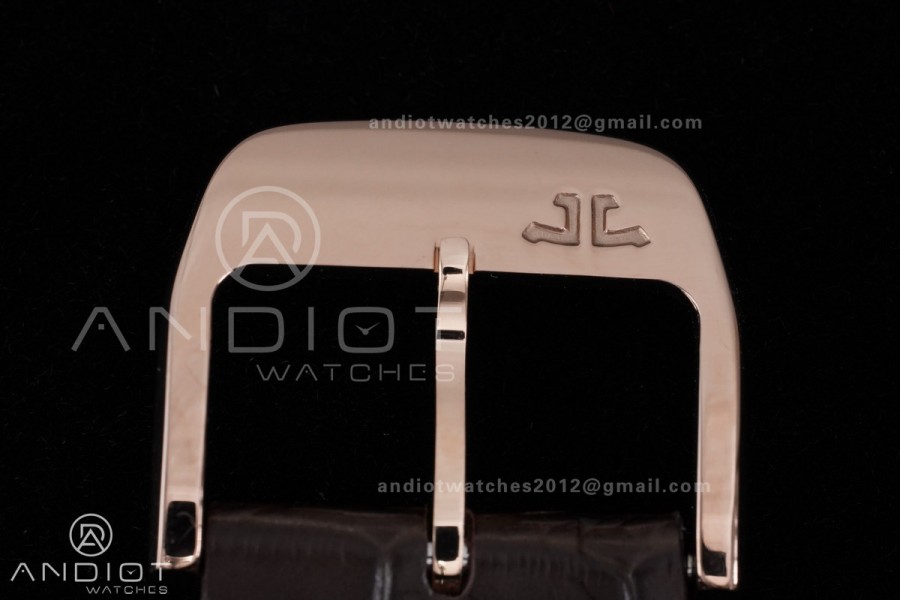 Master Ultra Thin Moon RG APSF 1:1 Best Edition White Dial on Brown Leather Strap SA925 Super Clone