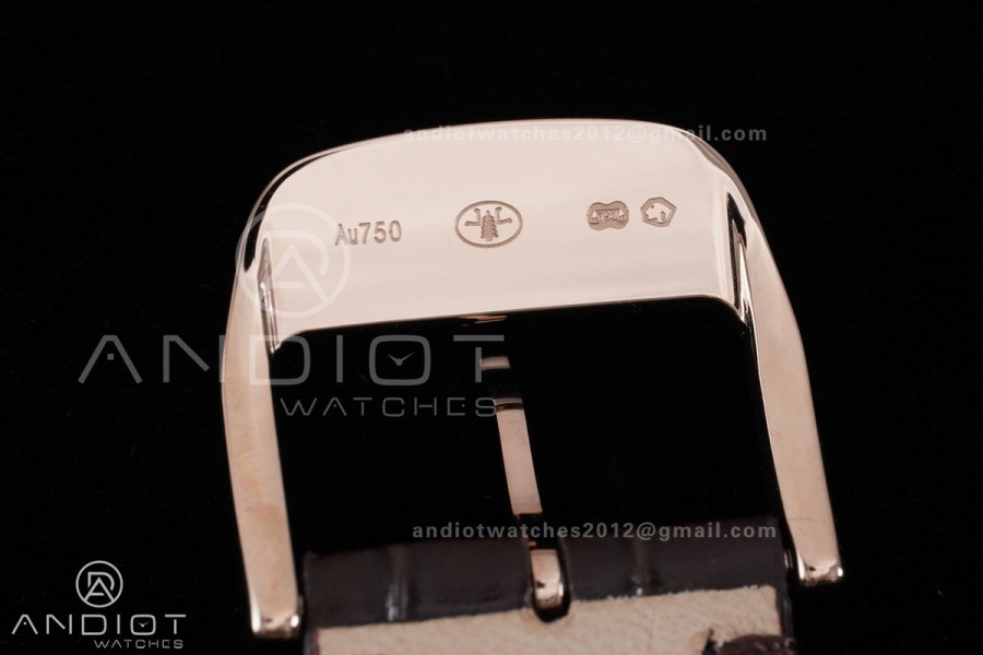 Master Ultra Thin Moon RG APSF 1:1 Best Edition White Dial on Brown Leather Strap SA925 Super Clone