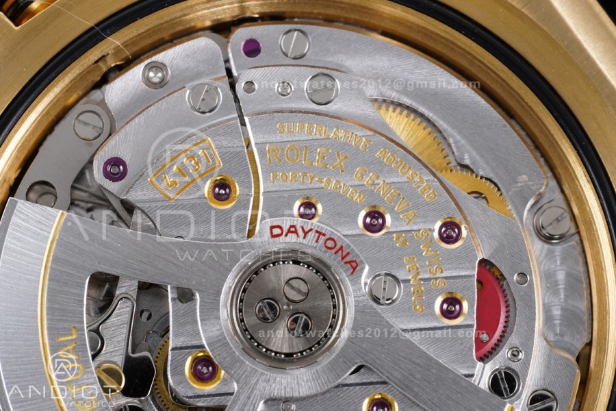 Daytona 126518 VSF 1:1 Best Edition Gold Dial Black Subdial Stick Marker on Oyster-flex Strap VS4131 V2 (Weighted)