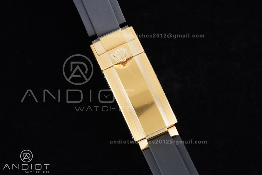 Daytona 126518 VSF 1:1 Best Edition Gold Dial Black Subdial Stick Marker on Oyster-flex Strap VS4131 V2 (Weighted)