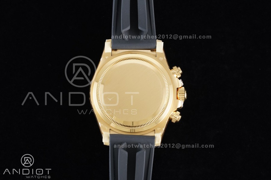 Daytona 126518 VSF 1:1 Best Edition Gold Dial Black Subdial Stick Marker on Oyster-flex Strap VS4131 V2 (Weighted)