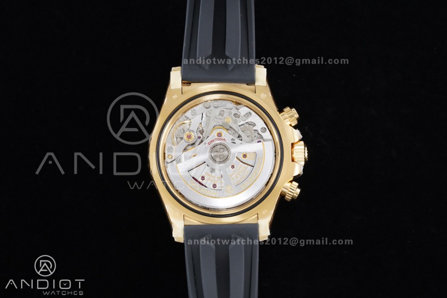 Daytona 126518 VSF 1:1 Best Edition Gold Dial Black Subdial Stick Marker on Oyster-flex Strap VS4131 V2 (Weighted)