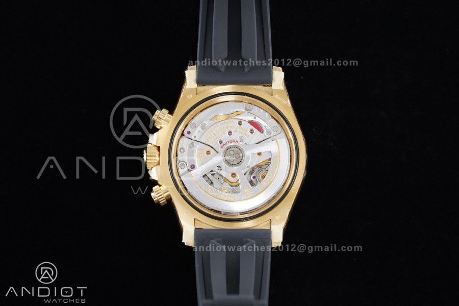 Daytona 126518 VSF 1:1 Best Edition Gold Dial Black Subdial Stick Marker on Oyster-flex Strap VS4131 V2 (Weighted)