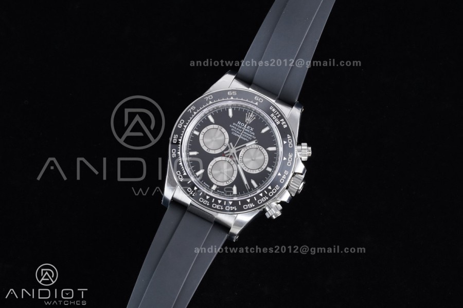 Daytona 126519 VSF 1:1 Best Edition Black/Silver Stick Dial on Oysterflex Strap VS4131 V2 (Weighted)