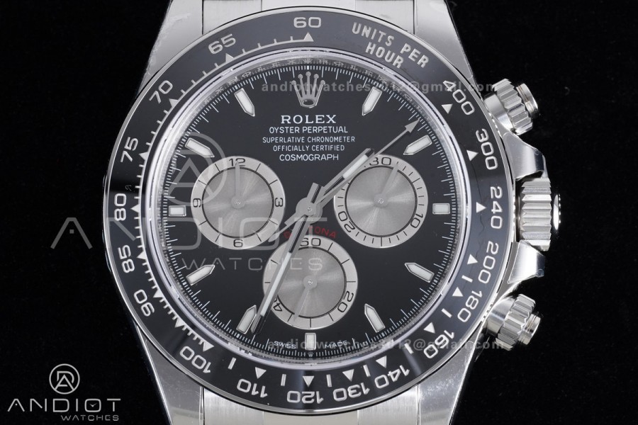 Daytona 126519 VSF 1:1 Best Edition Black/Silver Stick Dial on Oysterflex Strap VS4131 V2 (Weighted)