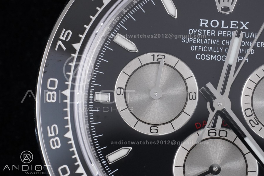 Daytona 126519 VSF 1:1 Best Edition Black/Silver Stick Dial on Oysterflex Strap VS4131 V2 (Weighted)