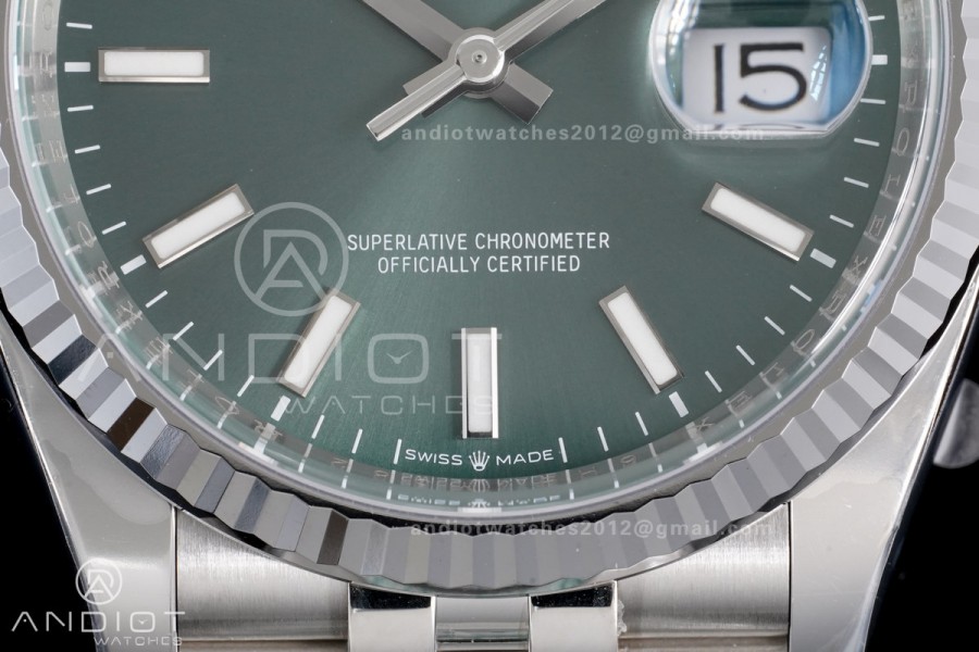 DateJust 36 126234 Clean 1:1 Best Edition 904L Steel Green Stick Dial on Jubilee Bracelet SH3235