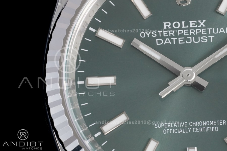 DateJust 36 126234 Clean 1:1 Best Edition 904L Steel Green Stick Dial on Jubilee Bracelet SH3235