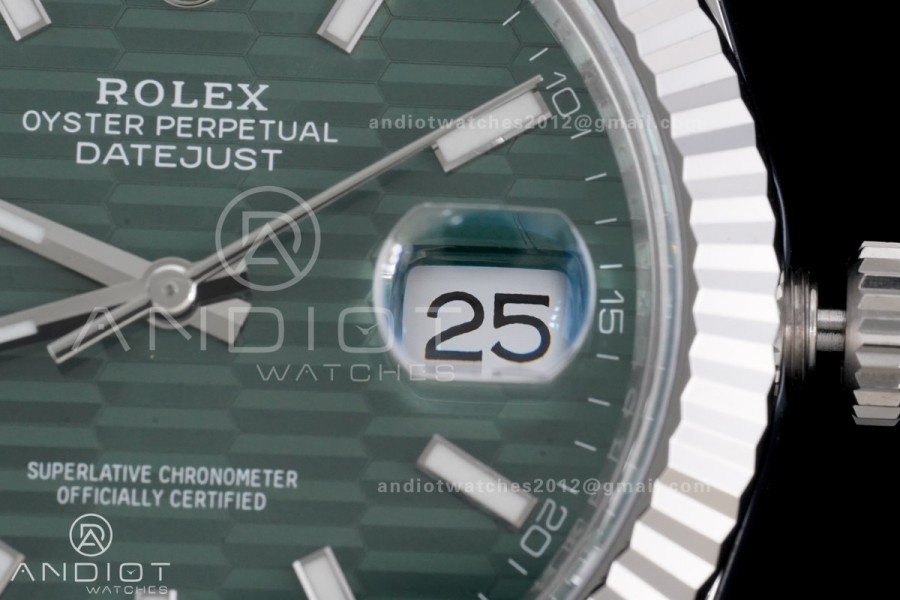 DateJust 41 126334 Clean 1:1 Best Edition 904L Steel Green Textured Dial on Jubilee Bracelet SH3235