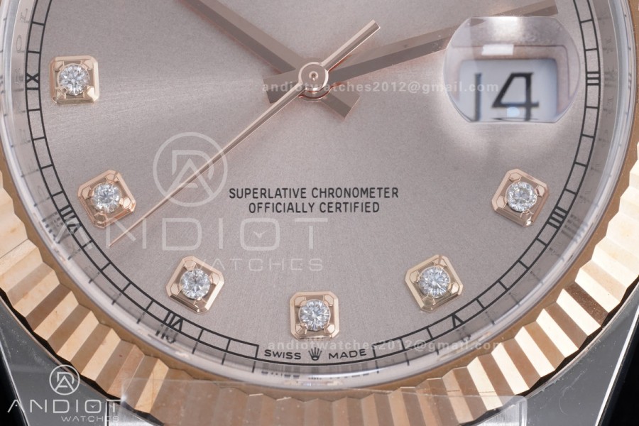 DateJust 41 126331 Clean 1:1 Best Edition 904L Steel RG Diamonds Dial on SS/RG Jubilee Bracelet SH3235