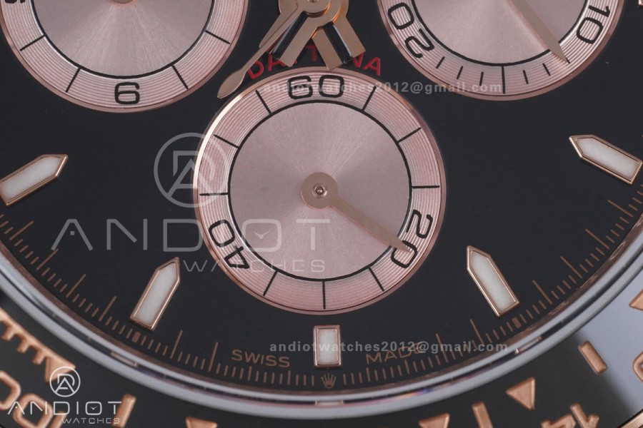 Daytona 126515 QF 1:1 Best Edition Black/RG Dial on Oysterflex Strap QF4131 V10 (Gain Weight)