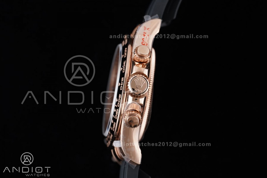 Daytona 126515 QF 1:1 Best Edition Black/RG Diamonds Dial on Oysterflex Strap QF4131 V10 (Gain Weight)