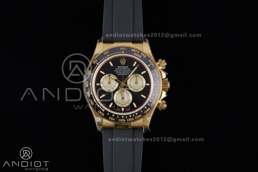 Daytona 126518 QF 1:1 Best Edition Black/YG Dial on Oysterflex Strap QF4131 V10 (Gain Weight)