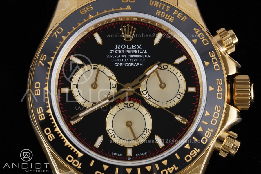 Daytona 126518 QF 1:1 Best Edition Black/YG Dial on Oysterflex Strap QF4131 V10 (Gain Weight)