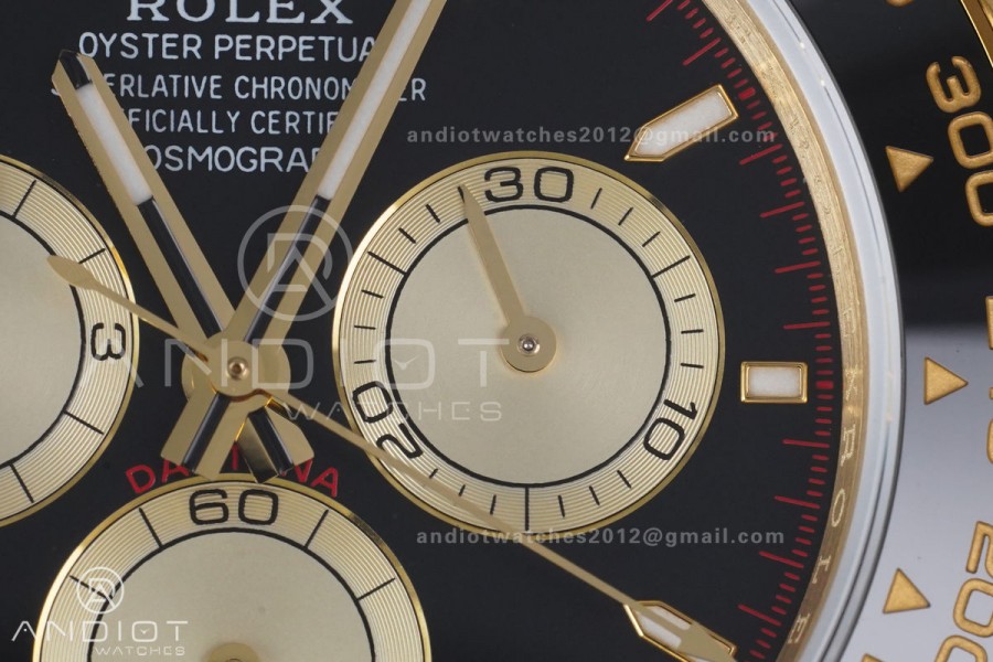 Daytona 126518 QF 1:1 Best Edition Black/YG Dial on Oysterflex Strap QF4131 V10 (Gain Weight)