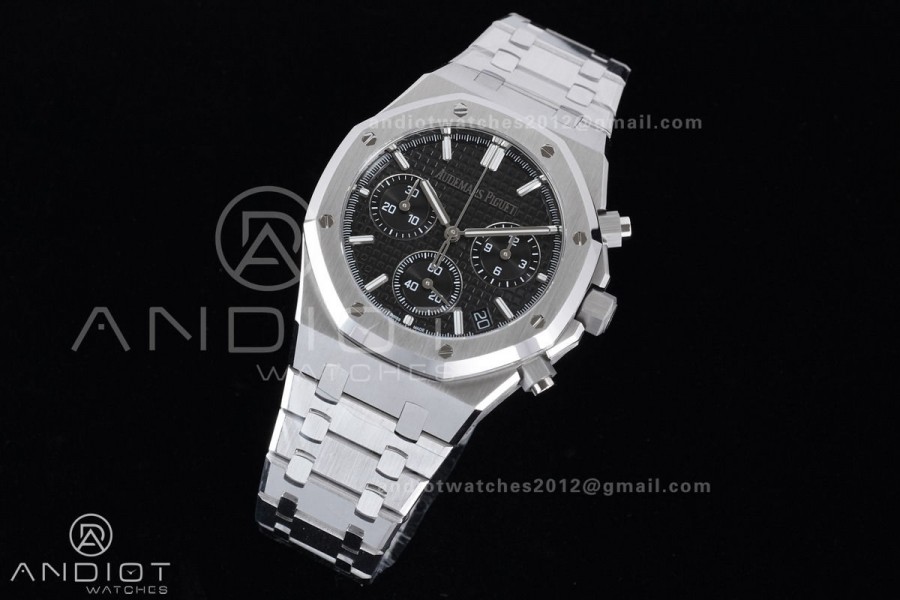 Royal Oak Chrono 26240 SS APSF 1:1 Best Edition Black Dial on SS Bracelet SA4401 Super Clone
