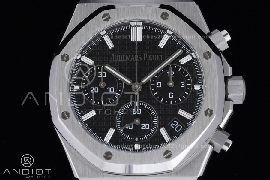 Royal Oak Chrono 26240 SS APSF 1:1 Best Edition Black Dial on SS Bracelet SA4401 Super Clone