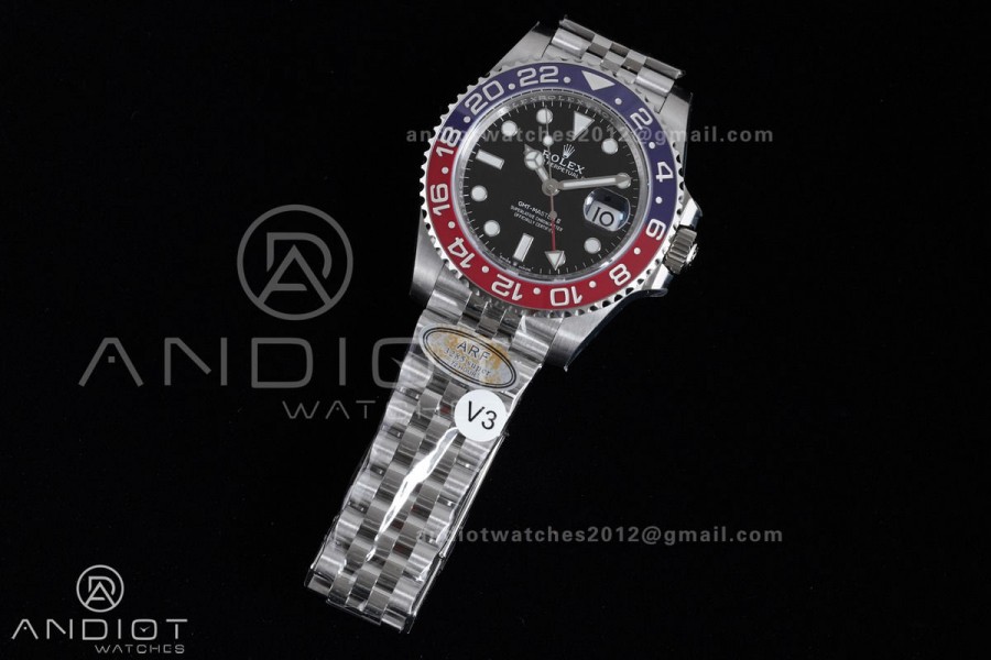 GMT Master II 126710 BLRO 904L SS ARF 1:1 Best Edition On Jubilee Bracelet New SH3285 (UV Bezel Upgraded) V3