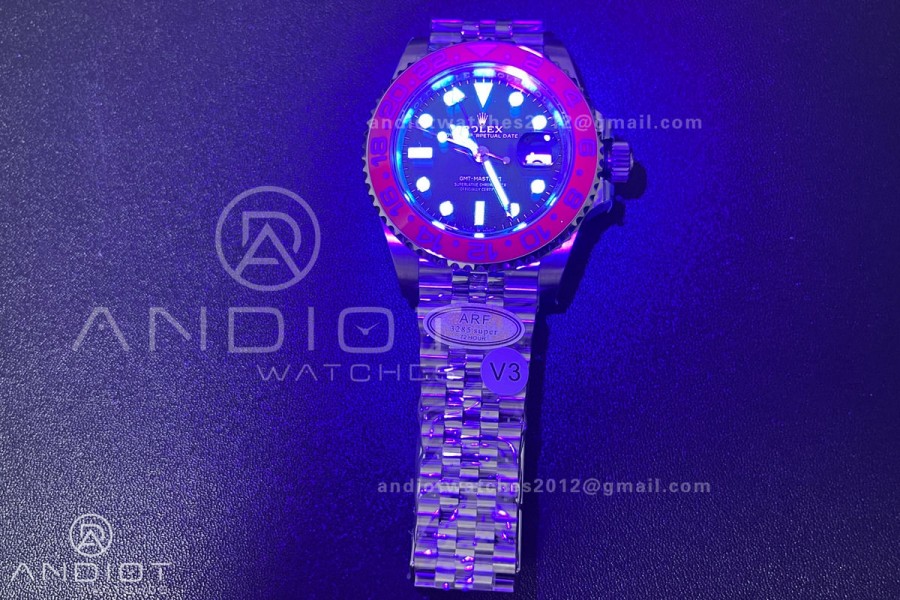GMT Master II 126710 BLRO 904L SS ARF 1:1 Best Edition On Jubilee Bracelet New SH3285 (UV Bezel Upgraded) V3