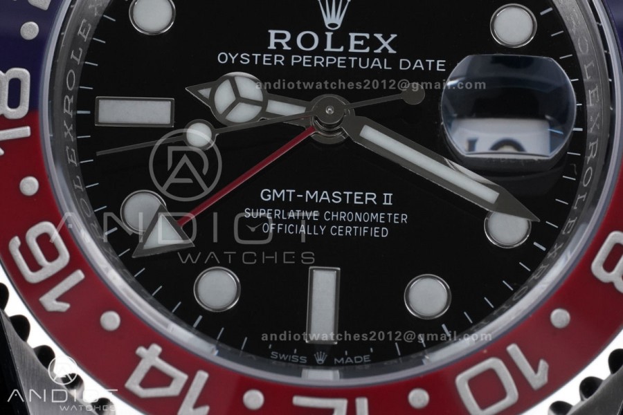 GMT Master II 126710 BLRO 904L SS ARF 1:1 Best Edition On Jubilee Bracelet New SH3285 (UV Bezel Upgraded) V3