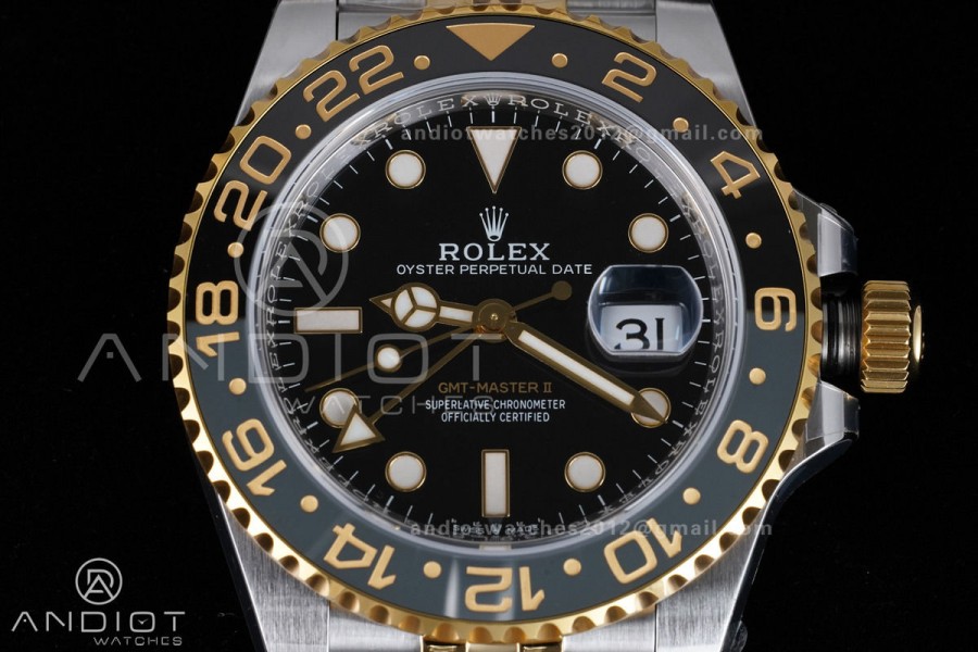 GMT Master II 126713 GRNR ARF Best Edition Black Dial on SS/YG Jubilee Bracelet New SH3285 V2
