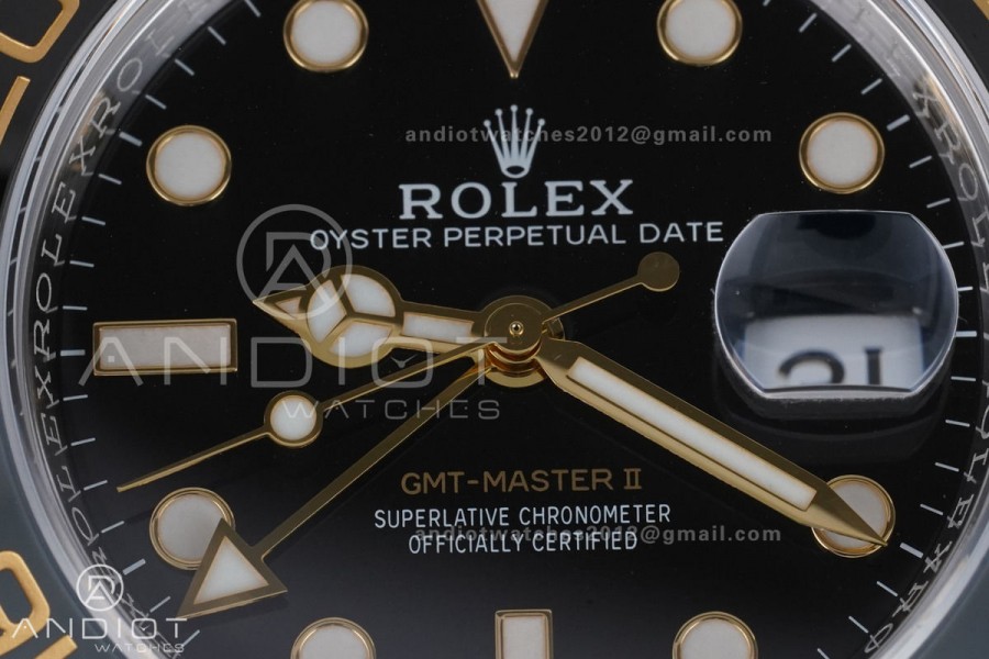 GMT Master II 126713 GRNR ARF Best Edition Black Dial on SS/YG Jubilee Bracelet New SH3285 V2