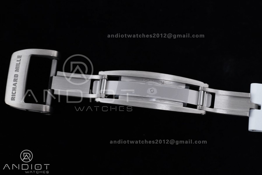 RM061 White Ceramic APSF 1:1 Best Edition on White Rubber Strap RMUL2 Super Clone