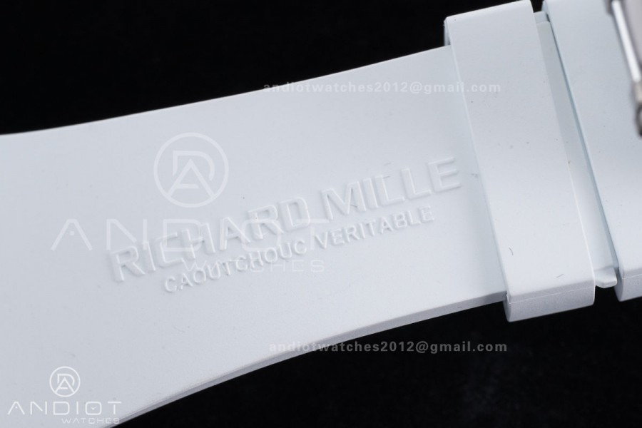 RM061 White Ceramic APSF 1:1 Best Edition on White Rubber Strap RMUL2 Super Clone