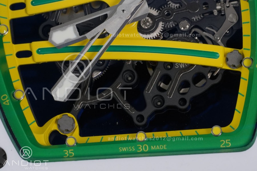 RM061 White Ceramic APSF 1:1 Best Edition on White Rubber Strap RMUL2 Super Clone