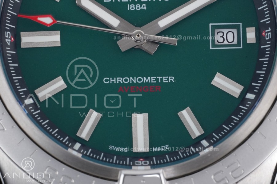 Avenger Chronometer 42mm SS BLSF 1:1 Best Edition Green Dial On Green Nylon Strap A2824
