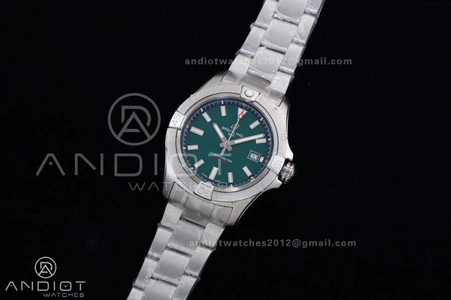 Avenger Chronometer 42mm SS BLSF 1:1 Best Version Green Dial On SS Bracelet A2824