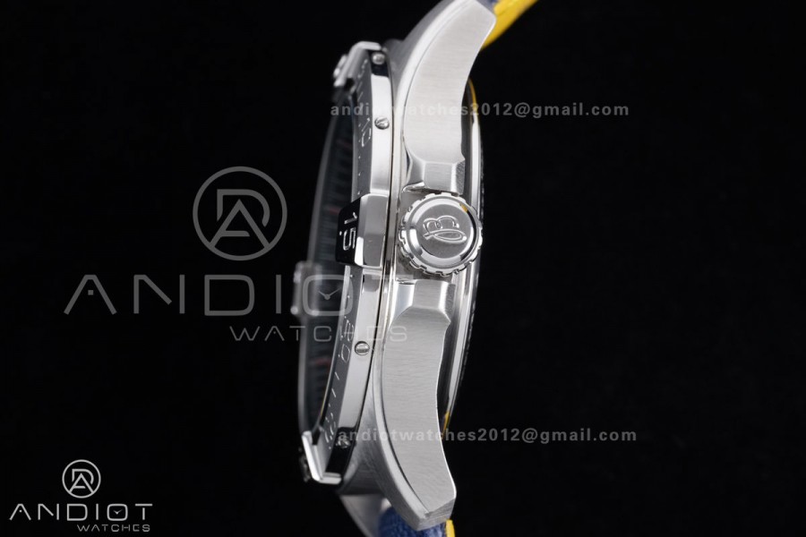 Avenger Chronometer 42mm Anniversary Edition SS BLSF 1:1 Best Version Blue Dial On Blue Nylon Strap A2824