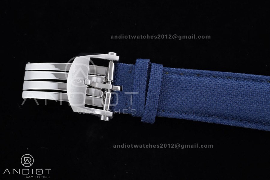 Avenger Chronometer 42mm Anniversary Edition SS BLSF 1:1 Best Version Blue Dial On Blue Nylon Strap A2824