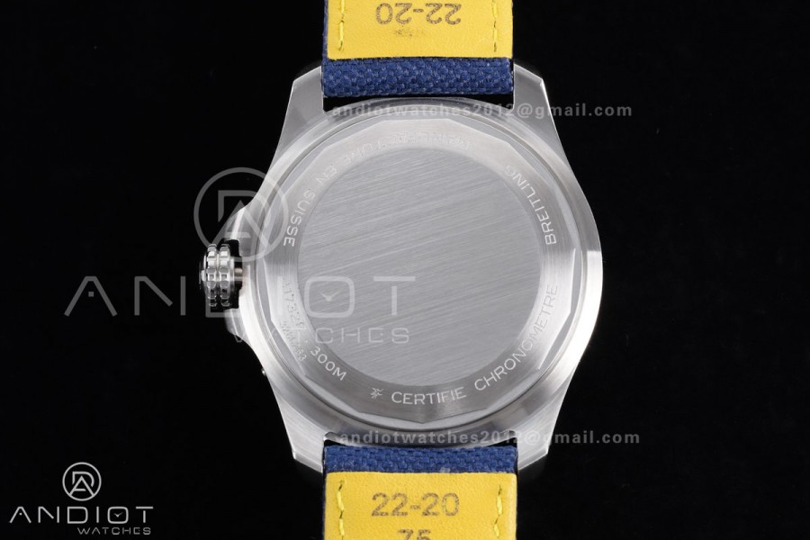 Avenger Chronometer 42mm Anniversary Edition SS BLSF 1:1 Best Version Blue Dial On Blue Nylon Strap A2824