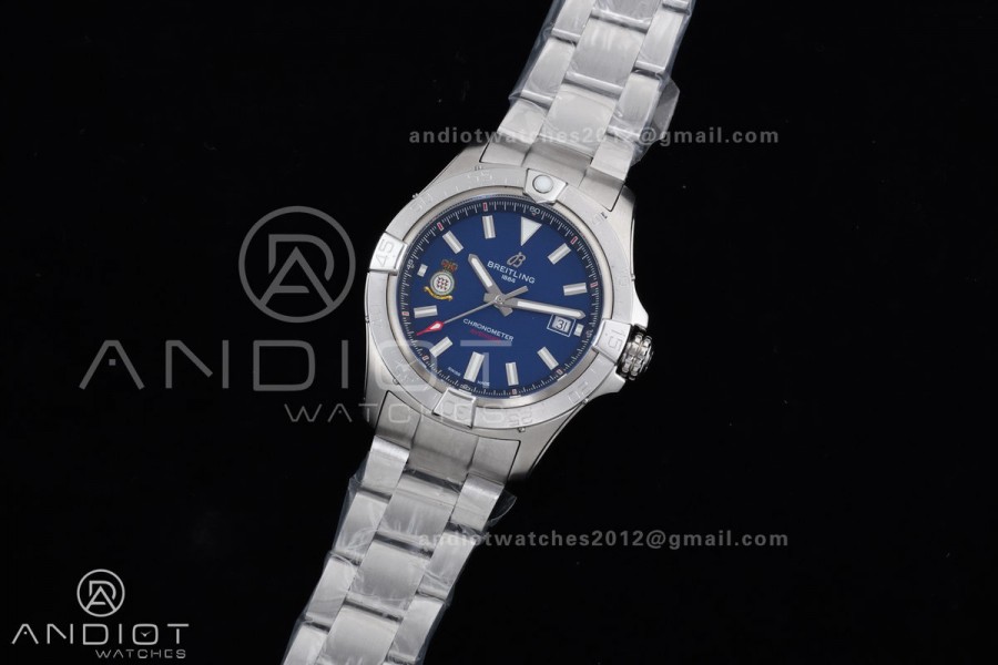 Avenger Chronometer 42mm Anniversary Edition SS BLSF 1:1 Best Version Blue Dial On SS Bracelet A2824