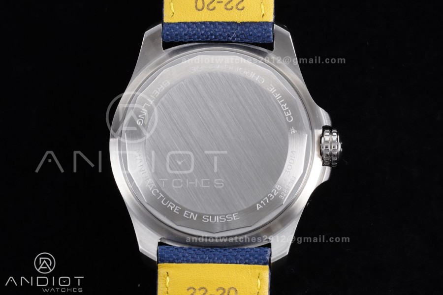 Avenger Chronometer 42mm SS BLSF 1:1 Best Edition Blue Dial On Blue Nylon Strap A2824