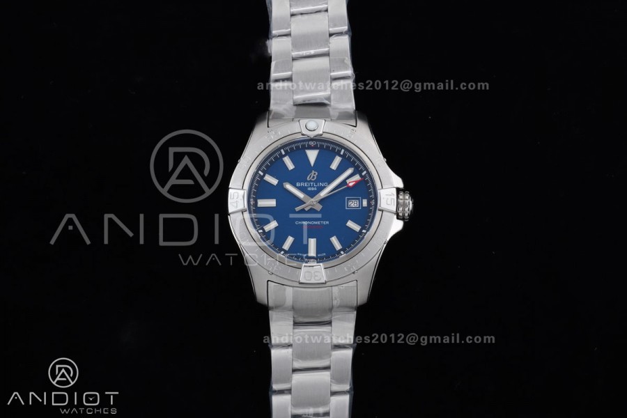 Avenger Chronometer 42mm SS BLSF 1:1 Best Version Blue Dial On SS Bracelet A2824