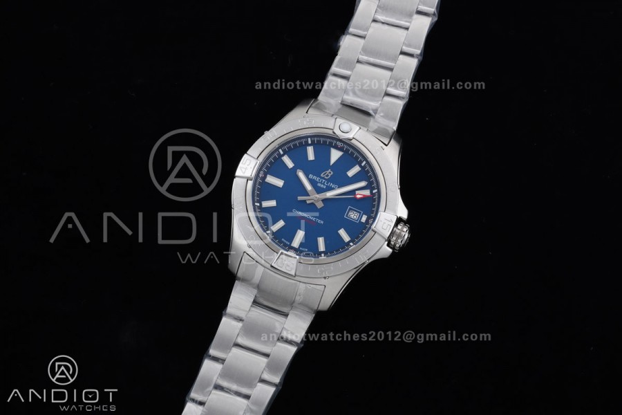 Avenger Chronometer 42mm SS BLSF 1:1 Best Version Blue Dial On SS Bracelet A2824