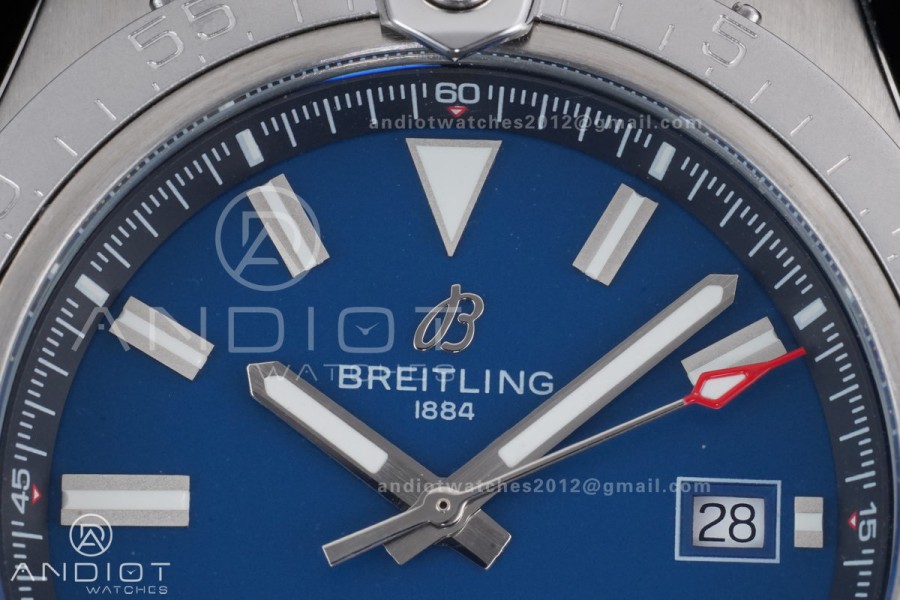 Avenger Chronometer 42mm SS BLSF 1:1 Best Version Blue Dial On SS Bracelet A2824