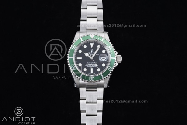 Submariner 16610 LV Green 904L Steel TMF 1:1 Kermi...