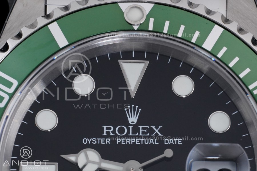 Submariner 16610 LV Green No Rehaut Engraving 904L Steel TMF 1:1 Kermit Best Edition on SS Bracelet SH3135