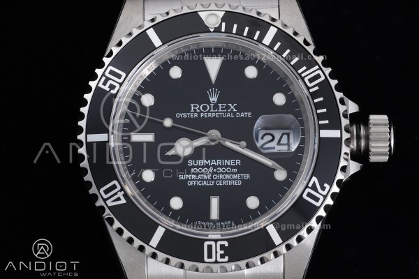 Submariner 16610 LN Black 904L Steel TMF 1:1 Best ...