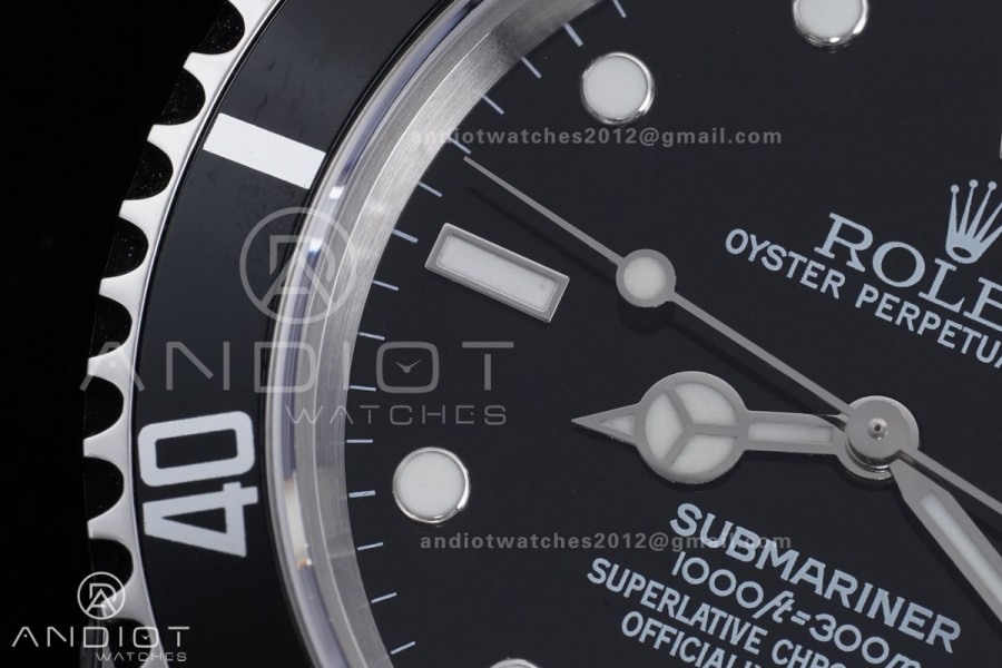 Submariner 16610 LN Black No Rehaut Engraving 904L Steel TMF 1:1 Best Edition on SS Bracelet SH3135