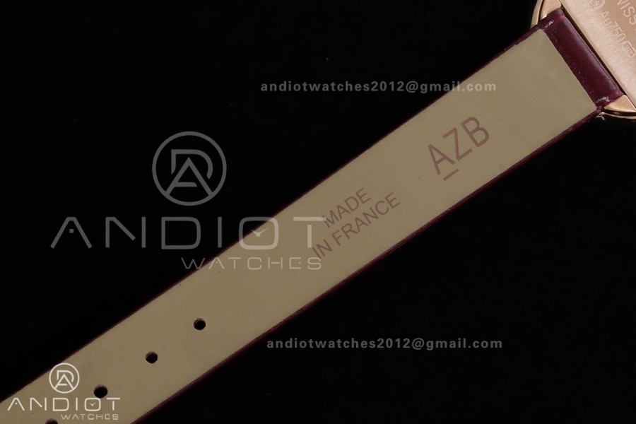 Baignoire Watch RG AF 1:1 Best Edition White Dial Diamonds Bezel on Red Strap RONDA Quartz