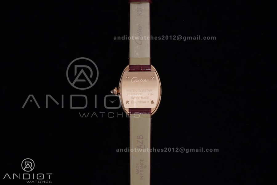 Baignoire Watch RG AF 1:1 Best Edition White Dial Diamonds Bezel on Red Strap RONDA Quartz