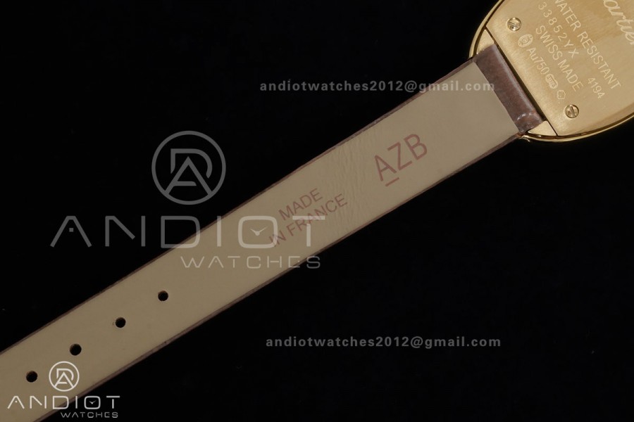 Baignoire Watch YG AF 1:1 Best Edition White Dial on Brown Croco RONDA Quartz