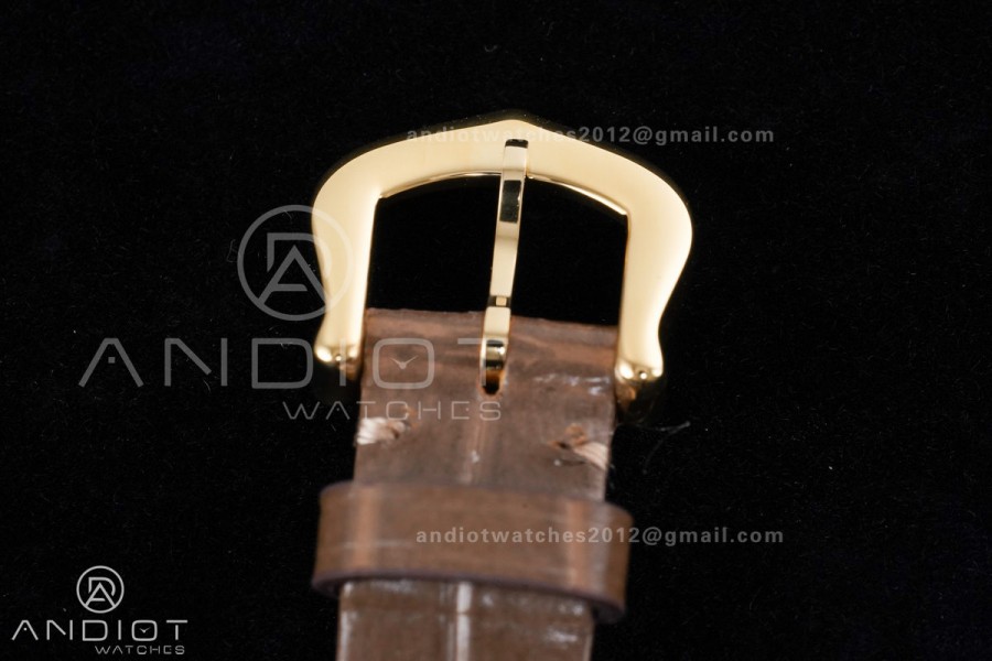 Baignoire Watch YG AF 1:1 Best Edition White Dial on Brown Croco RONDA Quartz